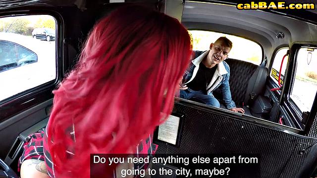 Busty inked lady pussysmashed in car