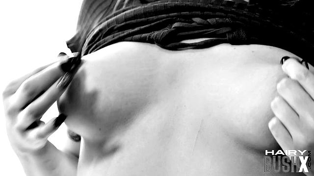 Hairy cum-thirsty babe gets side-fucked by BF