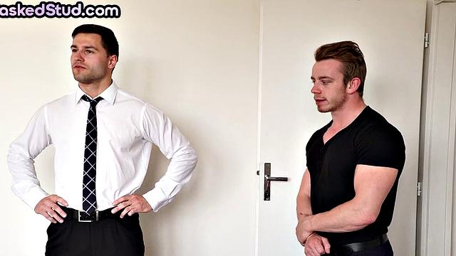 Suited stud drilling asshole