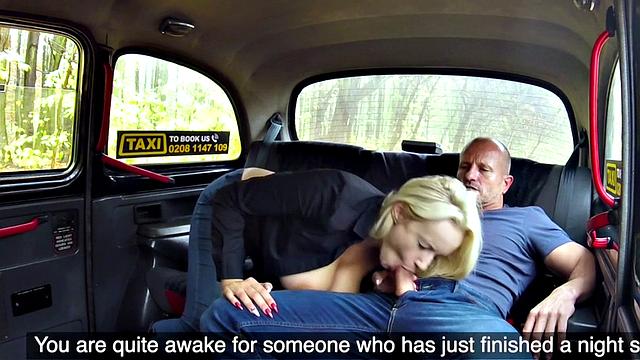 Curvy cabbie sucks and gets fingered before sex
