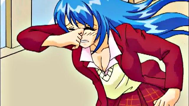 busty hentai beauty rides her teacher in a wet, messy fuck