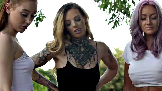 CFNM outdoor British babes wank cock in HJ action