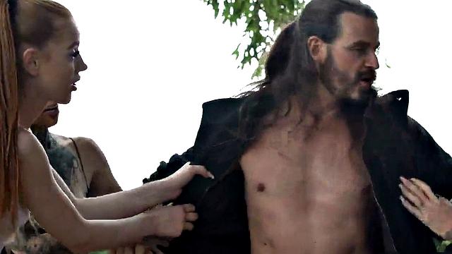 CFNM outdoor British babes wank cock in HJ action