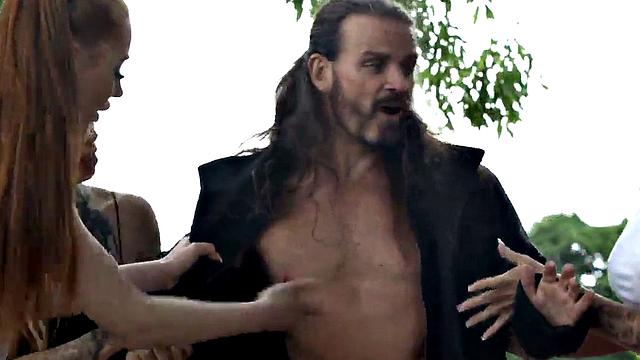 CFNM outdoor British babes wank cock in HJ action