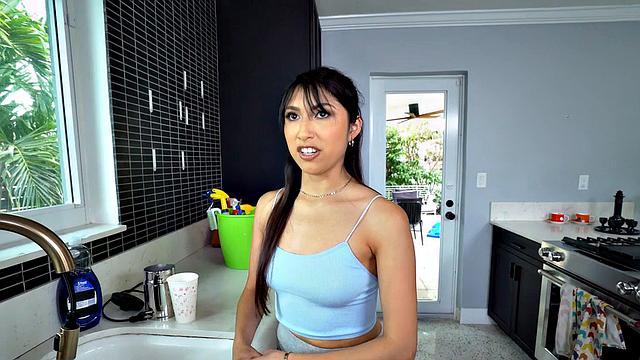 Busty wild maid fucked in POV by nasty BWC