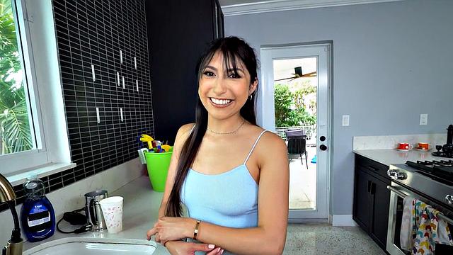 Busty wild maid fucked in POV by nasty BWC