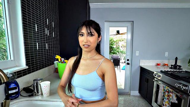 Busty wild maid fucked in POV by nasty BWC