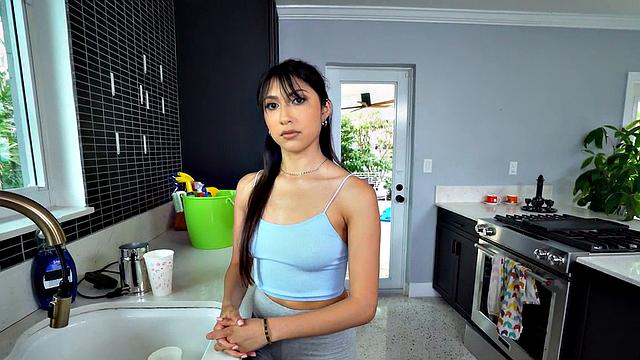 Busty wild maid fucked in POV by nasty BWC