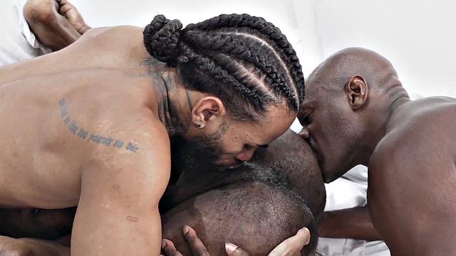 Muscled IR Jock gets assfucked and covered in cum in 3some