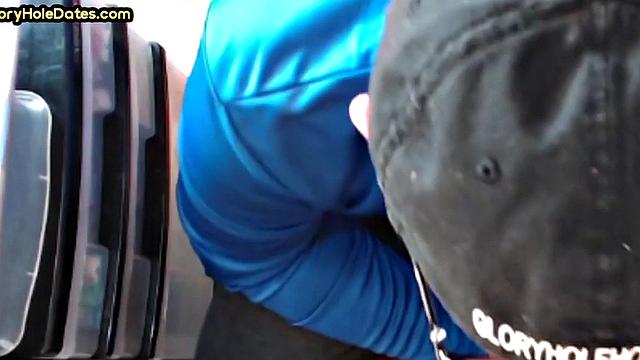 Gloryhole DILF gives homemade closeup POV BJ to his BF