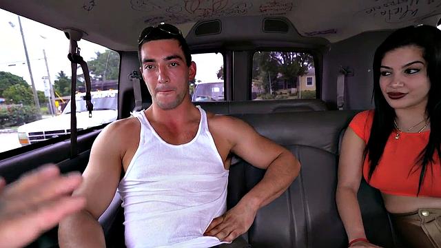 Straight amateur stud fucks gay in outdoor publicvan