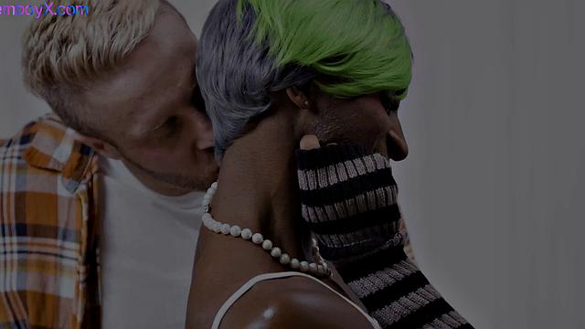 Black femboy in gloves fucked n jizzed by DILF