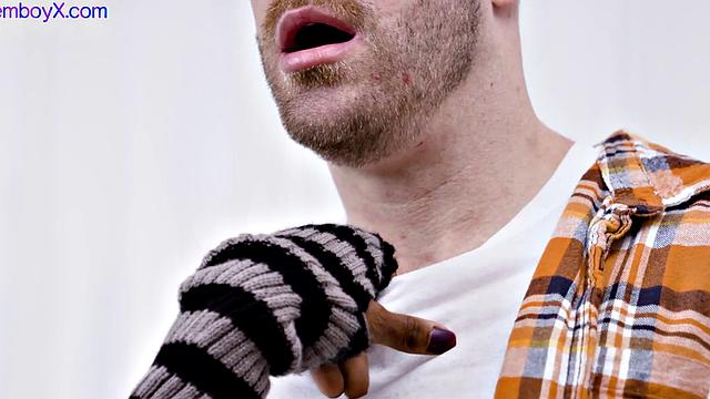 Black femboy in gloves fucked n jizzed by DILF