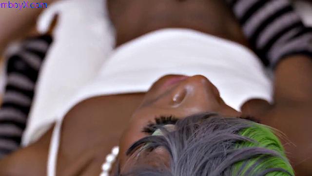 Black femboy in gloves fucked n jizzed by DILF