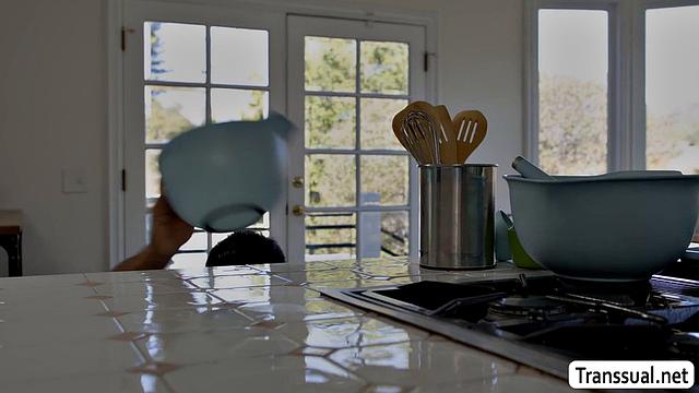 Cake making evolves into intense anal sex