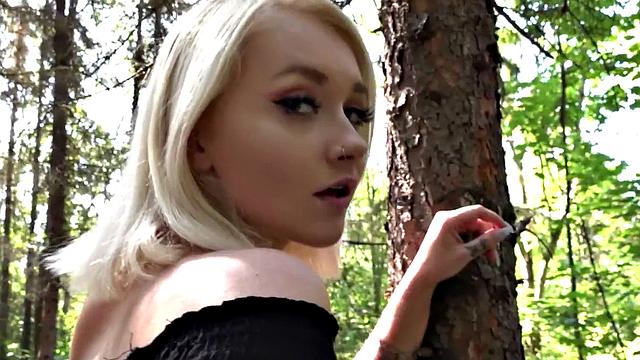 Naughty Czech teen4cash flaunts tattoos & gets fucked in reverse cowgirl after flashing outdoors