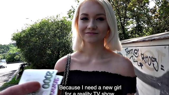 Naughty Czech teen4cash flaunts tattoos & gets fucked in reverse cowgirl after flashing outdoors