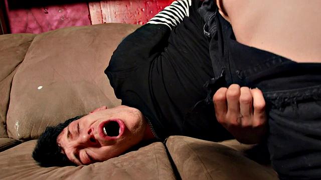 Bottom perverted gay loves fucking in anal hole