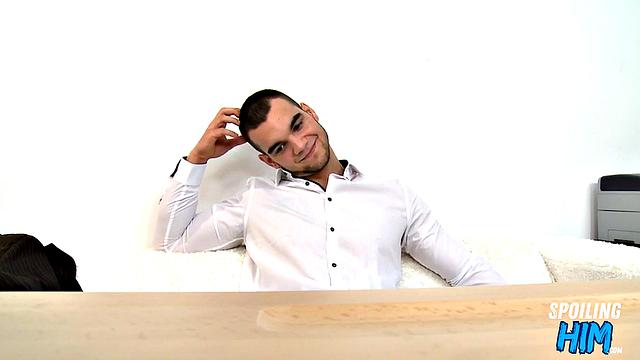 Inked muscle stud cocksucking a lucky guy