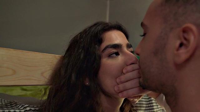 Horny brunettes in hostel threesome: Sucking, fucking, and riding on roommate's chair