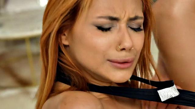 DP redhead loves hard fucking by big white dicks