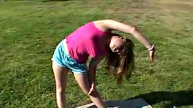 Little April Enjoys Her Solo Session After Yoga Workout