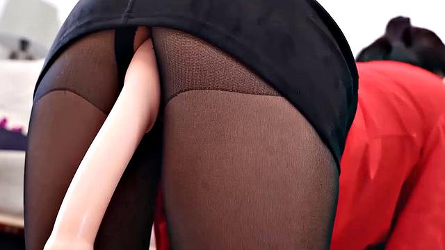 DYKE4K. Two lesbians in pantyhose lick pussies before dildo penetration