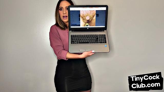 Classy CFNM British babe mocking small cocks