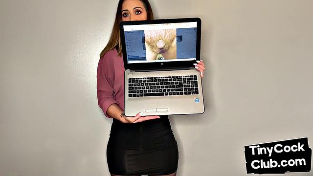Classy CFNM British babe mocking small cocks