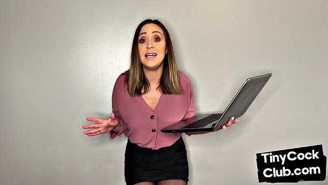 Classy CFNM British babe mocking small cocks