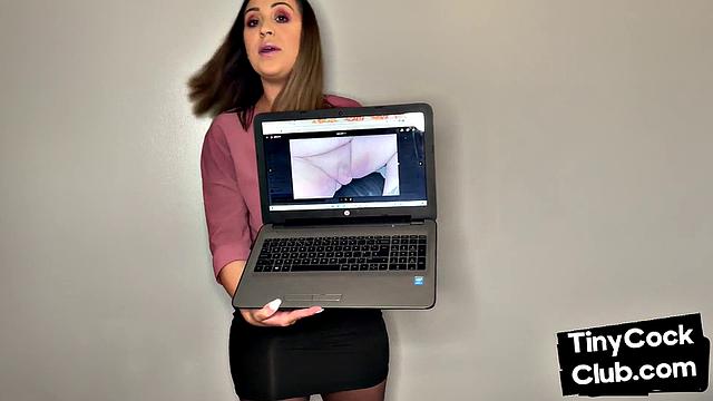 Classy CFNM British babe mocking small cocks