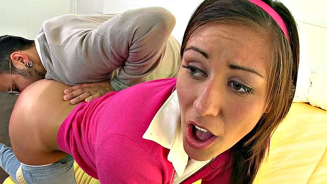 Tattooed chick gets her sweet ass licked in reverse cowgirl and doggystyle action