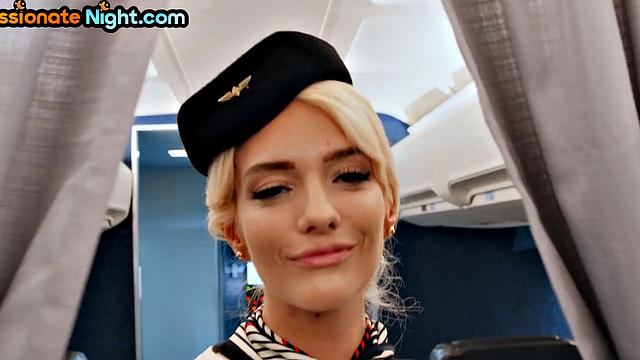 Cockhungry stewardess pounded in plane by passenger