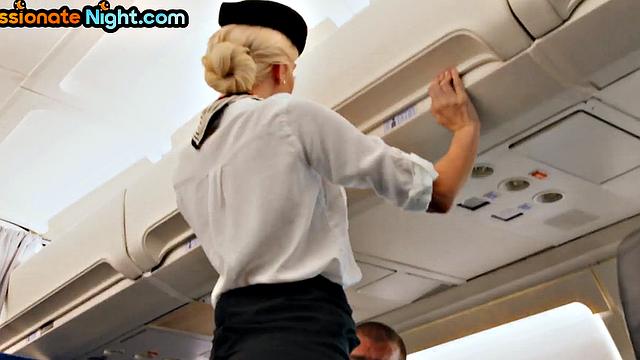Cockhungry stewardess pounded in plane by passenger
