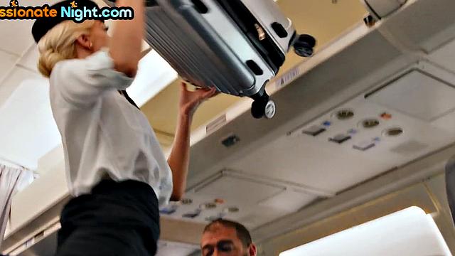 Cockhungry stewardess pounded in plane by passenger