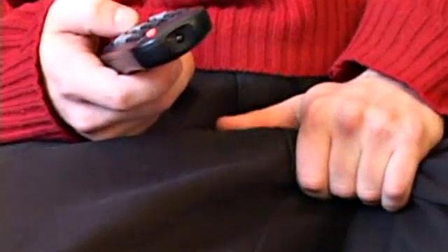 Straight boy Lex is turned on by the porn actress on the tube and quickly gets hard. As he strokes his lubed cock, Lex stuffs his butt with a dildo and in no time busts a cum load onto his stomach.