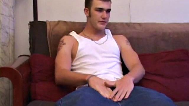 Christian strokes his cock and shows off for the camera