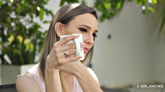 Lesbian couple starts their day with sex