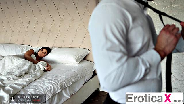 Sated Brunette Fucks Man Before Work - EroticaX