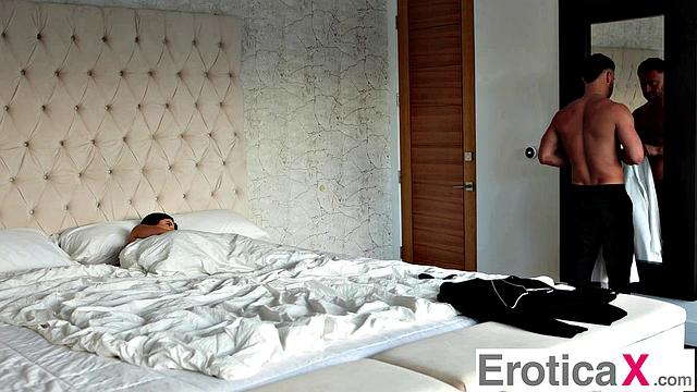 Sated Brunette Fucks Man Before Work - EroticaX