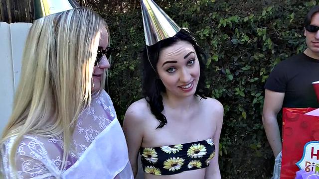 Party girl gets a big dick in the bathroom & gets a facial