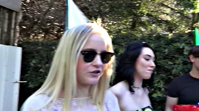 Party girl gets a big dick in the bathroom & gets a facial