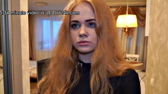 DEBT4k. Gal has no cash to pay the debt so collector fucks her