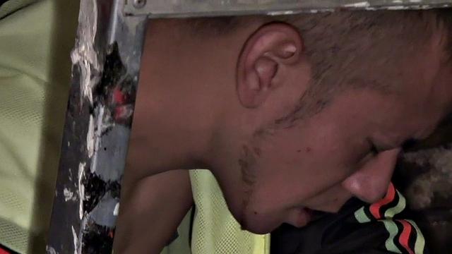 Skinny amateur bottom rimmed and fucked in basement