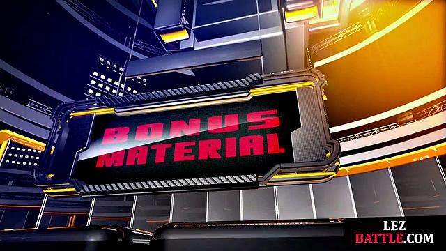 Hairy lez wrestler gets fingered by rival