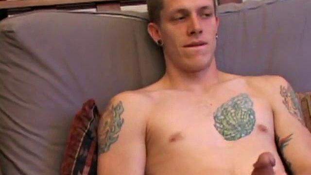 Shane strokes his cock and cums for the camera