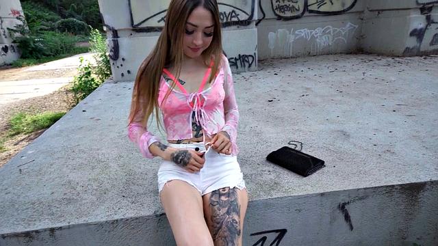 POV inked petite bae got pounded outdoors in her tight pussy