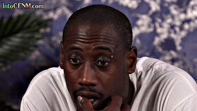 Interracial loving slut sucking Big Black Cock