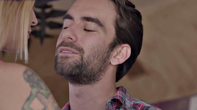 Busty wife hotwifing in an erotic couple while hubby watches