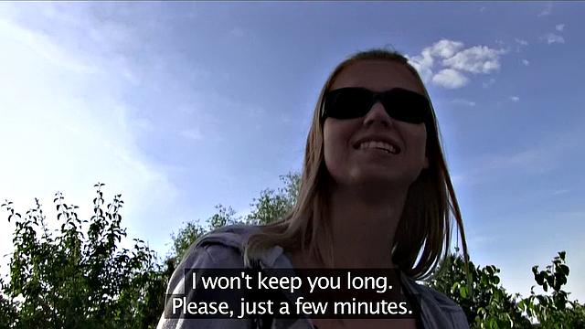 Watch this blonde with shaved pussy take a hard pounding in the park while wearing panties